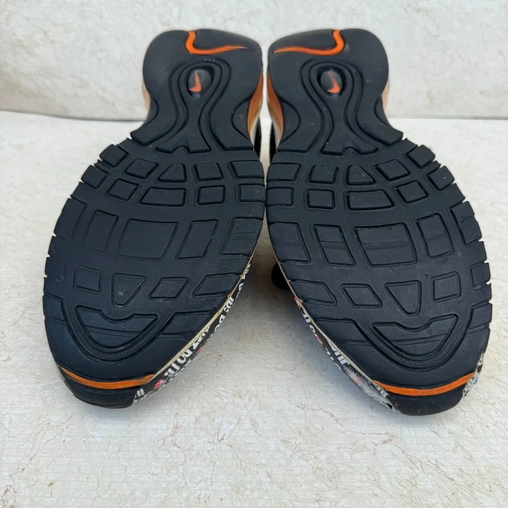 Nike Air Max 97 Just Do‎ It Black White Orange Men Sz 10 .5